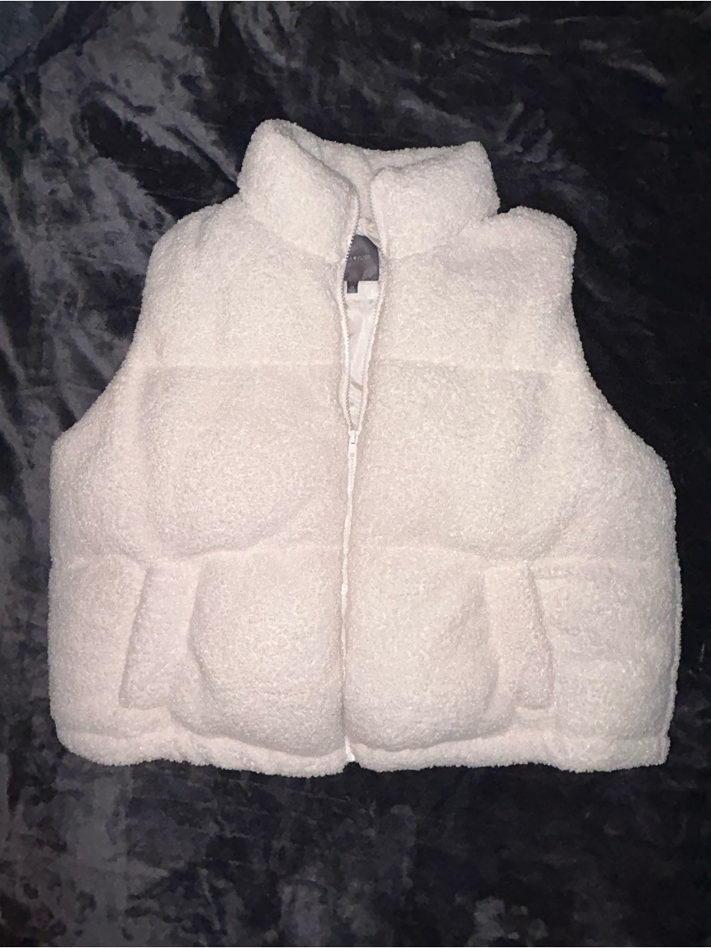 Ultra Flirt Off-White Sherpa Puffer Vest